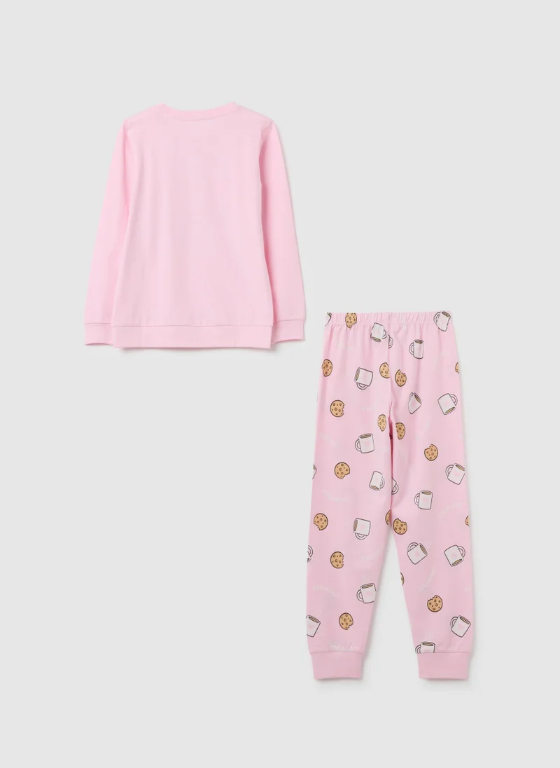 Ovs OVS Girls' Pink Pure Cotton Pyjamas With Print